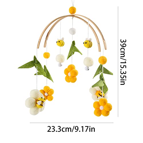 Handmade Wooden Crib Mobile with Bees