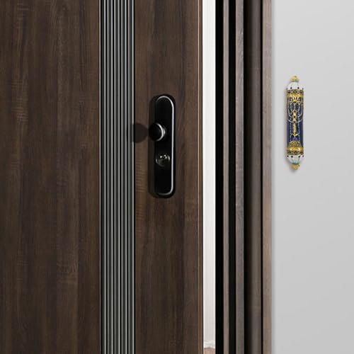 MrMrKura Blue Mezuzah with Scroll for Door Frame