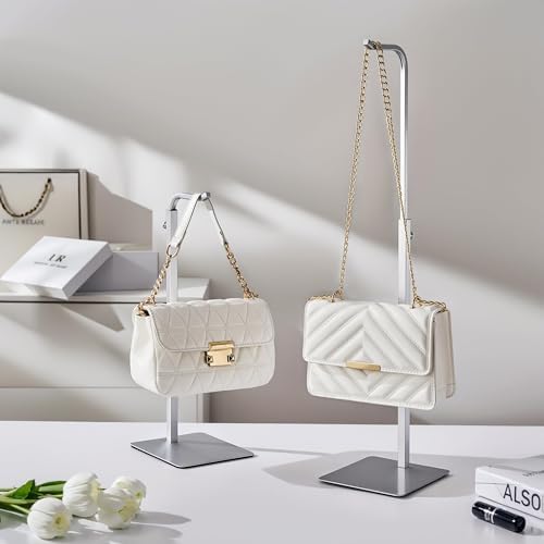 Purse Holder Handbag Display Stand with Silver Hanger