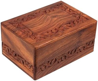 Handmade Wooden Urn Box for Pet and Human Ashes 75x5 Inch