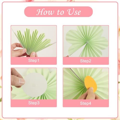 PATTEPOINT Pastel Butterfly Garden Paper Fan Decor Set