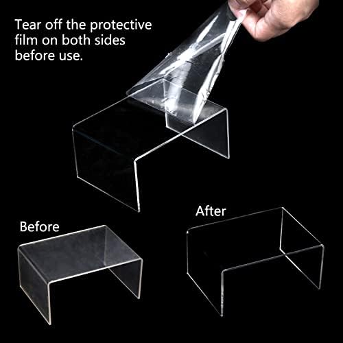 Hedume 16 Pack Clear Acrylic Display Risers for Jewelry and Decor