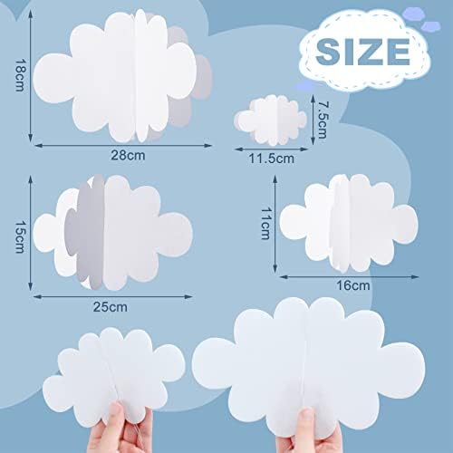 8 Pcs 3D Cloud Ceiling Hanging Decorations for Birthday Wedding Baby Shower Classroom