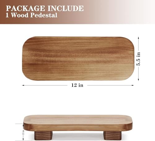 Liswit Farmhouse Wood Tray Rustic 12x55x2 Brown Decorative Riser