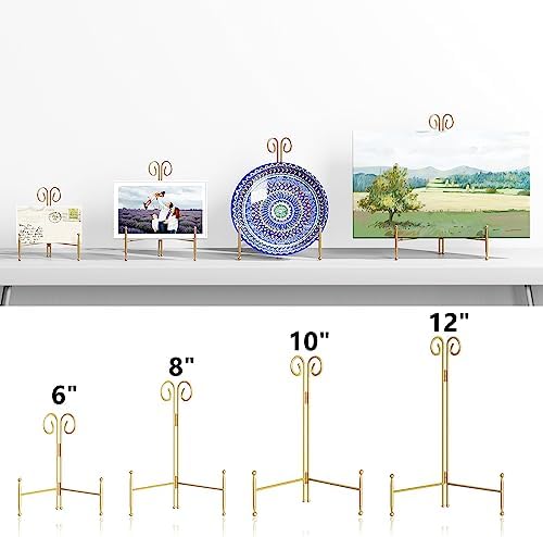 SVENJBB 12 Inch Gold Iron Easel Stand Display