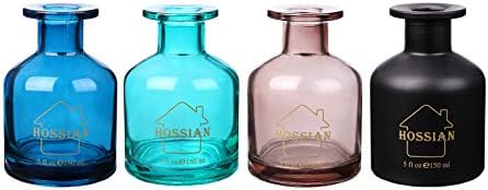 HOSSIAN Diffuser Glass Bottles Set of 4 Black