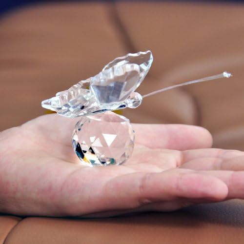 HD Crystal Flying Butterfly Figurine with Crystal Ball Base 1