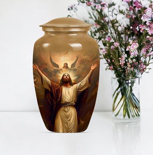 Jesus Cross Urn 10 Inch Large Cremation Urn for Adults