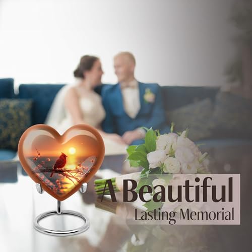 Elegant Heart-Shaped Cremation Urn - Brown Ceramic