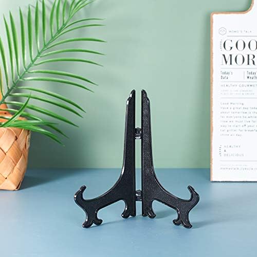 Artliving 8 Inch Black 6pcs Set Plastic Easels Display Stands