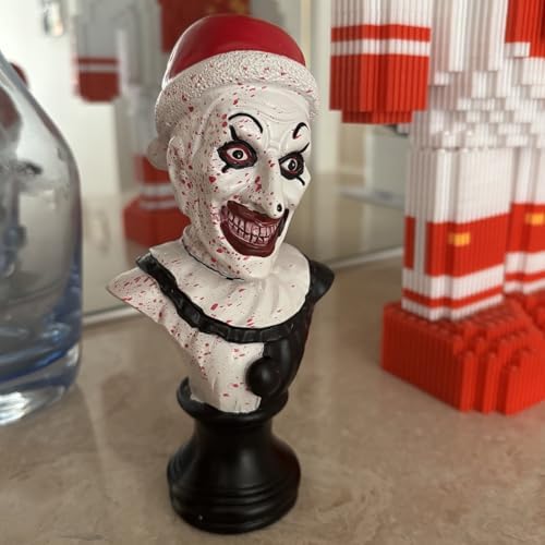 Scary Evil Clown Bust Statue for Home Office Party Decor