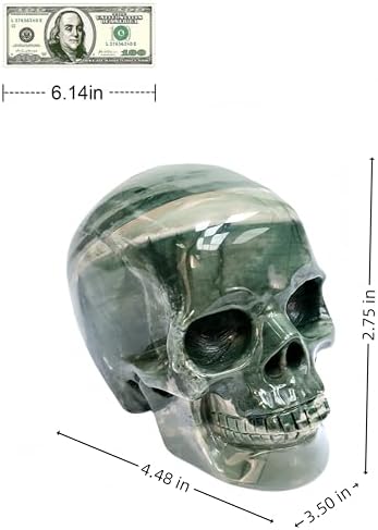 Natural Jiulong Jade Crystal Skull Head Sculpture