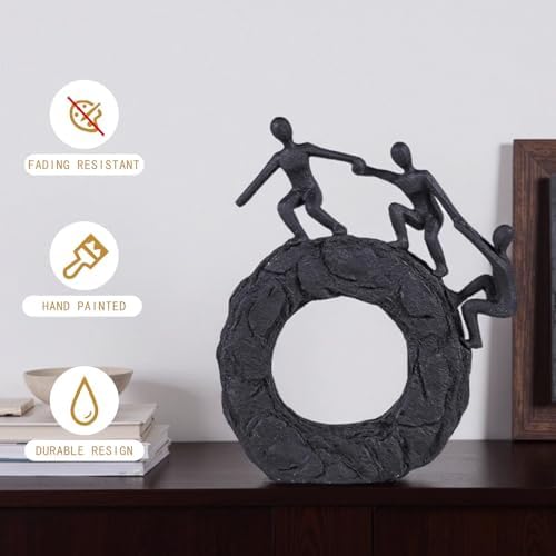 Modern Art Sculpture Black Dynamic Climbing Wall Decor