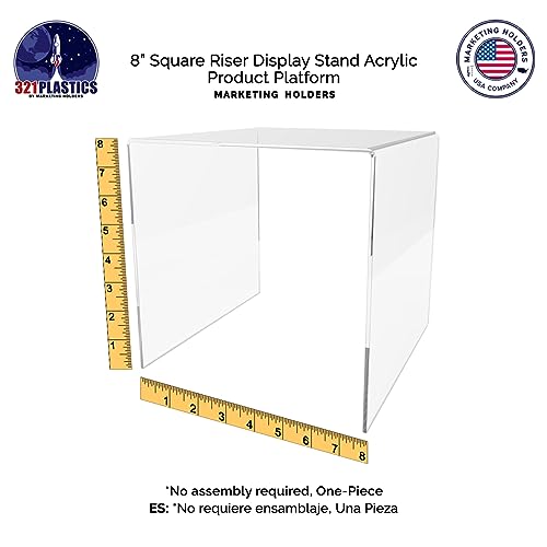 Acrylic Display Riser Stand 8 Inch Clear Square