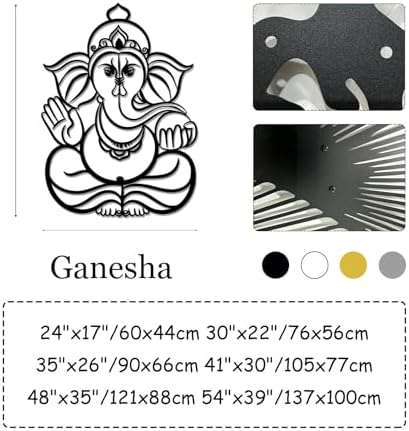 Ganesha Metal Wall Art for Living Room Decor