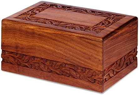 EARTHLY HOME Handmade Wooden Urn Box - Medium Size