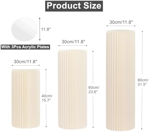 AHUAWA 3Pcs Foldable Cardboard Cylinder Stands for Parties