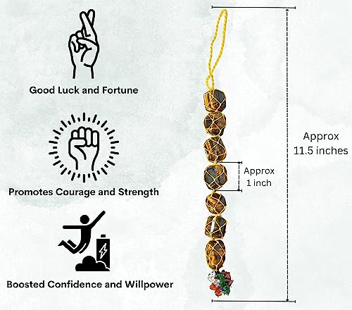 Amazing Gemstone Tiger Eye Crystal Car Mirror Hanging Decor