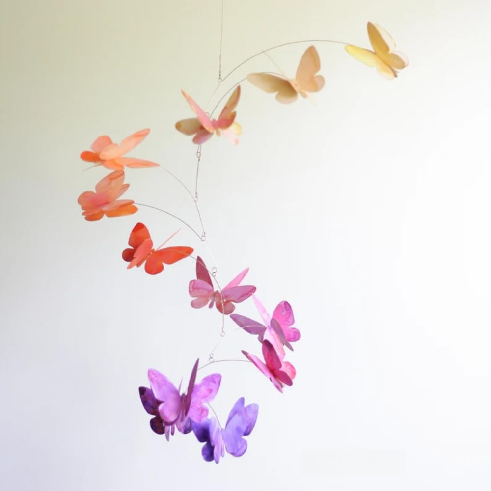 Flower Colors Butterfly Mobile Wall Decor
