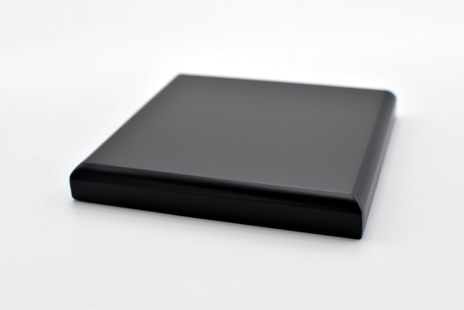 Square MDF Wood Display Base 12x12 Inches Black