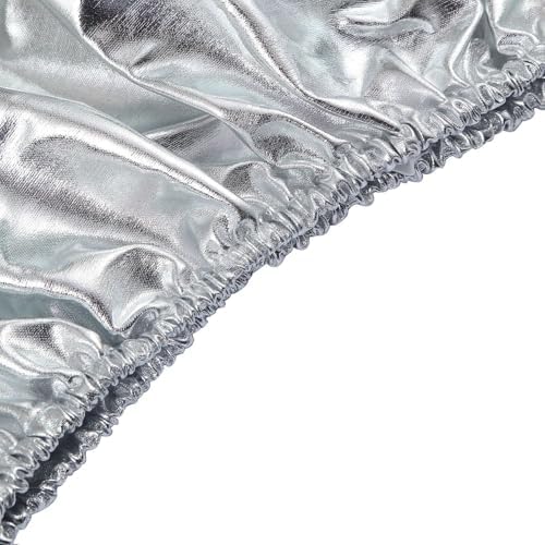 Efavormart Set of 5 Metallic Silver Spandex Cylinder Stand Covers