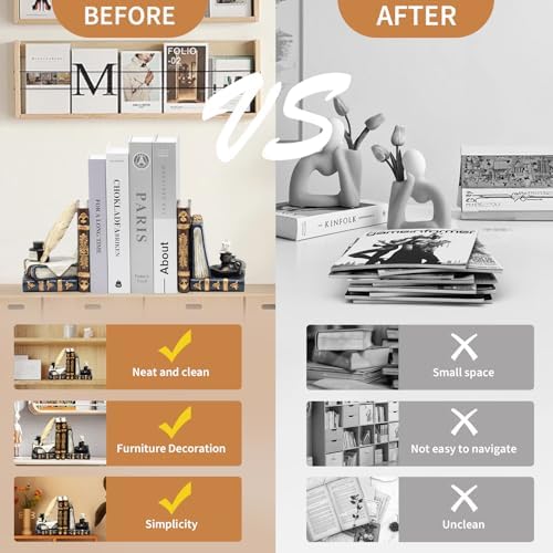 Vintage L Shaped Bookends with Feather Quill and Oil Lamp Design