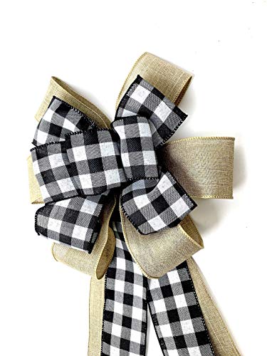 Country Buffalo Plaid Wreath Bow Gift Decor