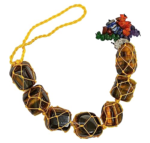 Amazing Gemstone Tiger Eye Crystal Car Mirror Hanging Decor