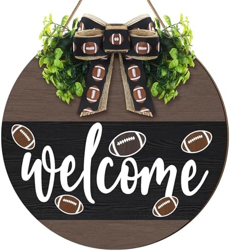Hello Fall Football Welcome Sign for Front Door