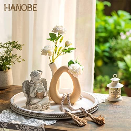 Hanobe Large Round Decorative Tray for Home