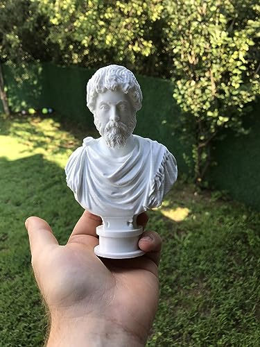 M Aurelius Statue Bust Roman Emperor Sculpture 6 Inches