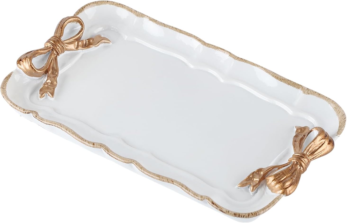 IBWell Resin White Jewelry Tray for Home Decor