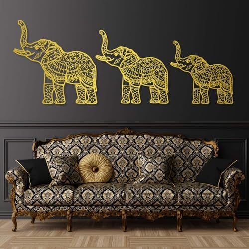 Cadeali Elephant Metal Wall Art Set of 3 1