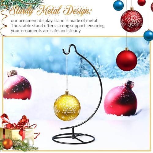 Baderke Ornament Display Stand - Hanging Glass Ball Air Plant Holder 1043 H Black