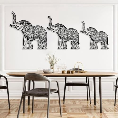 Cadeali Elephant Metal Wall Art Set of 3 1