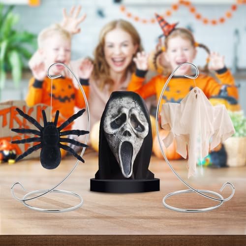 Abom 3 Pack 9in Ornament Display Stand with Silver Iron Hanging Hook for Home Decor and Party Use