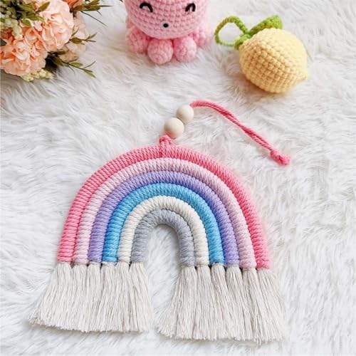 6 Colorful Car Hangers Handwoven Decorative Pendants