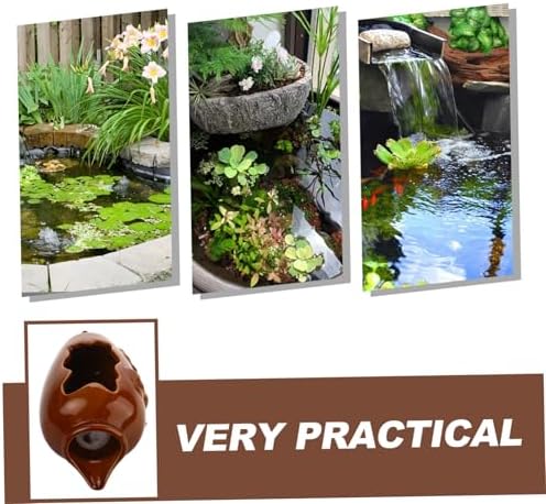 Ceramic Waterfall Jar Indoor Decorative Fountain for Hydroponic Planters and Relaxing Water Flow