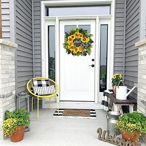 Vofuly Sunflower Wreath 20 Inch Welcome Front Door Decor