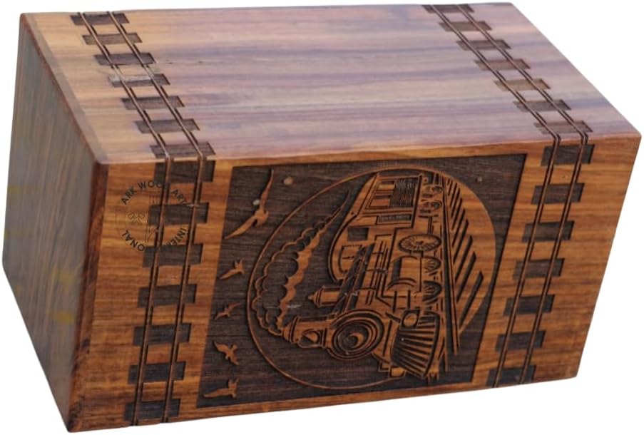 Vintage Train Steam Whistle Wooden Urn for Ashes