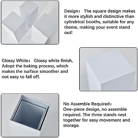 Vincidern 3pcs Metal Pedestal Stand for Party and Home Decor