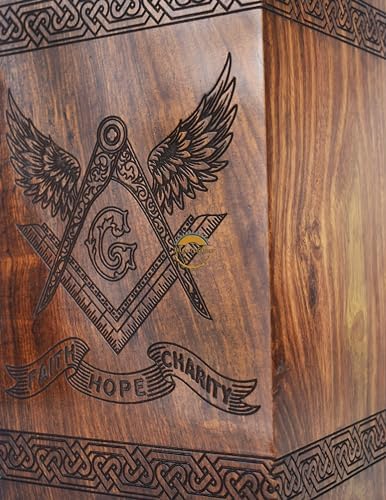 AYAANS Wooden Urn for Human Ashes Decorative Box