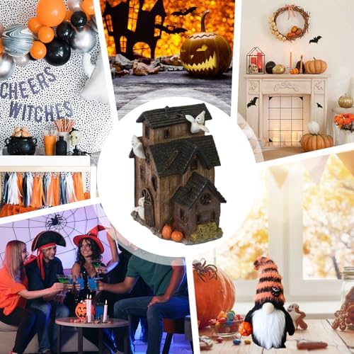 Halloween Village Haunted House with LED Lights