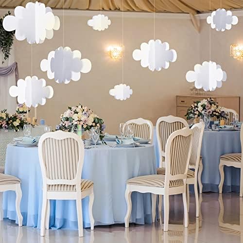 8 Pcs 3D Cloud Ceiling Hanging Decorations for Birthday Wedding Baby Shower Classroom