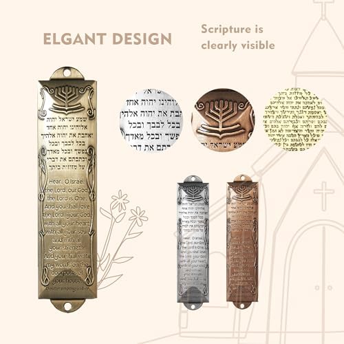 CAMATET Mezuzah Scroll Holder 3Pcs Door Hanging Decor