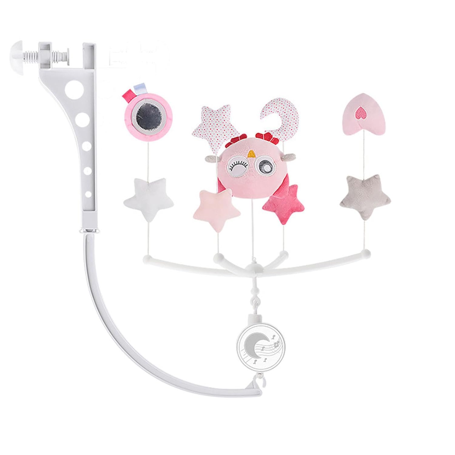 Portable Plush Baby Mobile with Music Box for 0-1 Year Olds