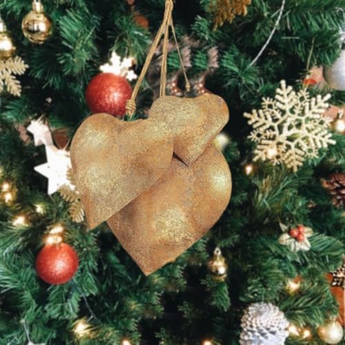 Gold Heart-Shaped Ornament Decorative Bell 1