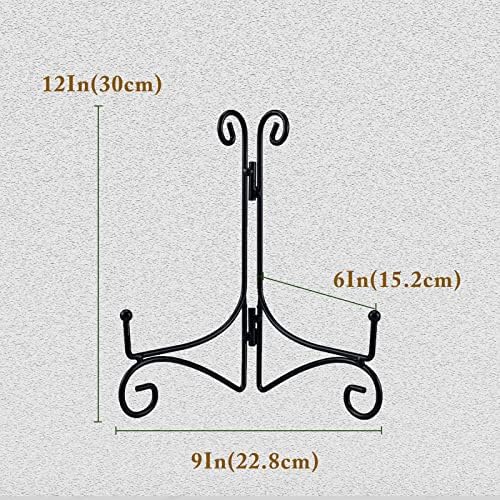 SVENJBB 12 Inch Black Metal Plate Stand for Display