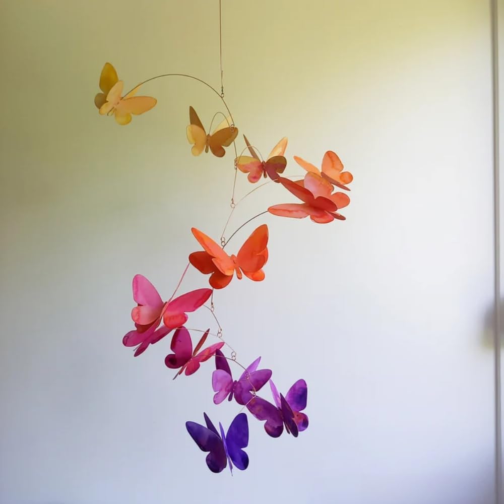 Flower Colors Butterfly Mobile Wall Decor