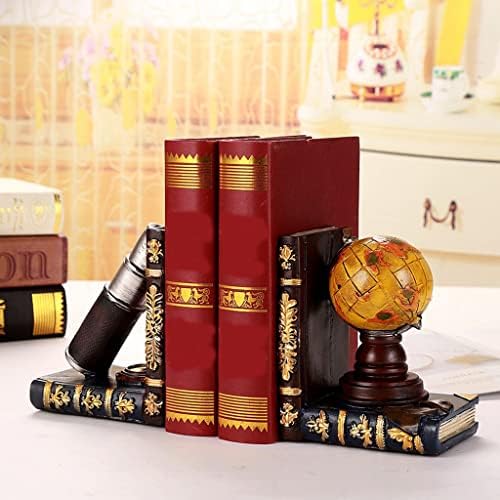 Creative Telescope and Globe Bookends for Home Office